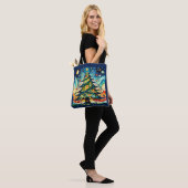 Weihnachtsbaum in abstrakter Kunst 3 - Fanspass Tasche (Am Model)