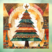 Weihnachtsbaum in abstrakter Kunst 44 - Fan Fun Fensteraufkleber (Blatt 3)