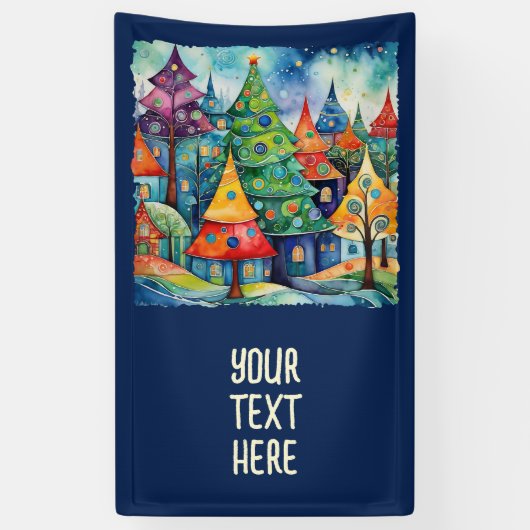 Weihnachtsbaum in abstrakter Kunst 8 - Fanspass Banner (Vertikal)