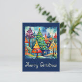 Weihnachtsbaum in abstrakter Kunst 8 - Fanspass Postkarte (Stehend Vorderseite)