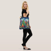 Weihnachtsbaum in abstrakter Kunst 8 - Fanspass Tasche (Am Model)
