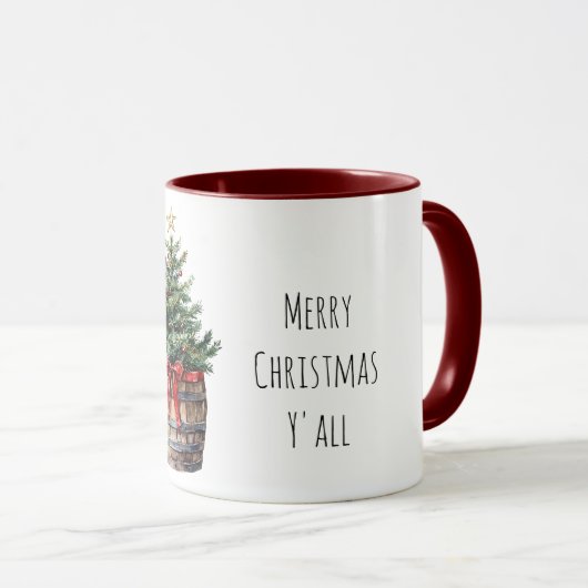 Weihnachtsbaum in Barrel Tasse (VorderseiteRechts)