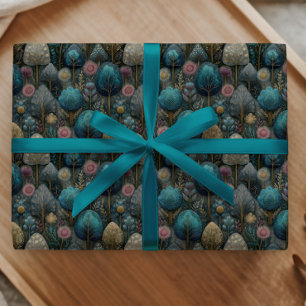 Weihnachtsbaum in Blau und Grün Geschenk Geschenkpapier