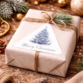 Weihnachtsbaum in Delft Blue anpassbar Quadratischer Aufkleber