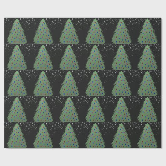 Weihnachtsbaum in der Nacht~ Geschenk-Verpackung Geschenkpapier (Flach)