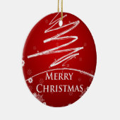 Weihnachtsbaum in der roten Kunst-Verzierung Keramik Ornament (Rechts)