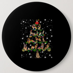 Weihnachtsbaum in Deutschland mit Lichteinfall Button