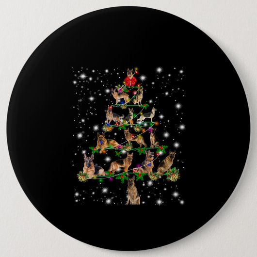 Weihnachtsbaum in Deutschland mit Lichteinfall Button (Vorderseite)