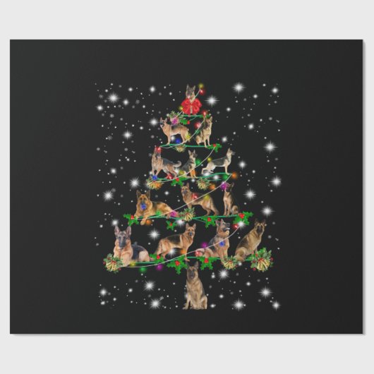 Weihnachtsbaum in Deutschland mit Lichteinfall Geschenkpapier (Flach)