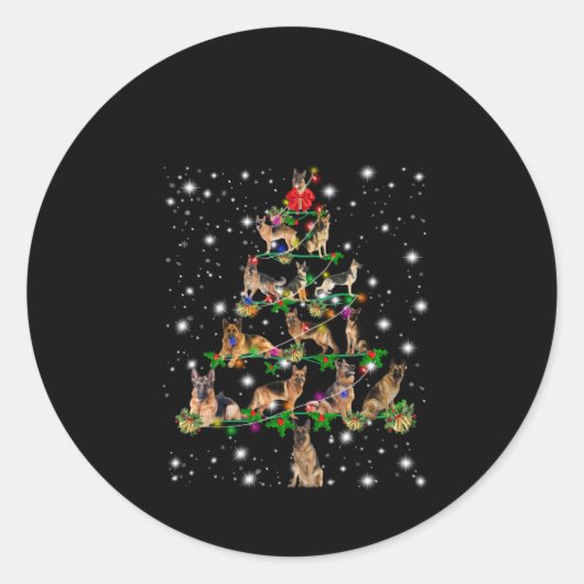 Weihnachtsbaum in Deutschland mit Lichteinfall Runder Aufkleber (Vorderseite)