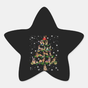 Weihnachtsbaum in Deutschland mit Lichteinfall Stern-Aufkleber