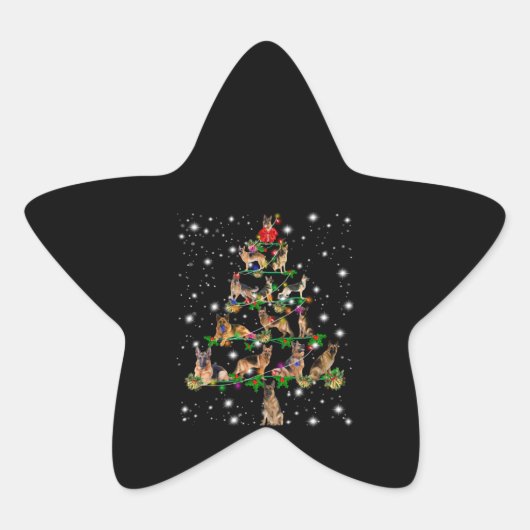 Weihnachtsbaum in Deutschland mit Lichteinfall Stern-Aufkleber (Vorderseite)