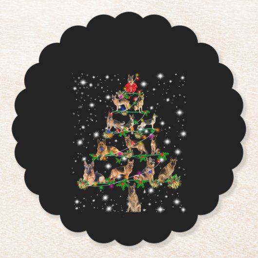Weihnachtsbaum in Deutschland mit Lichteinfall Untersetzer (Vorderseite)