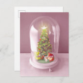 Weihnachtsbaum in einem Glaskuppel Ankündigungspostkarte (Vorne/Hinten)