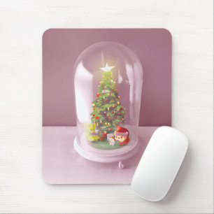 Weihnachtsbaum in einem Glaskuppel Mousepad