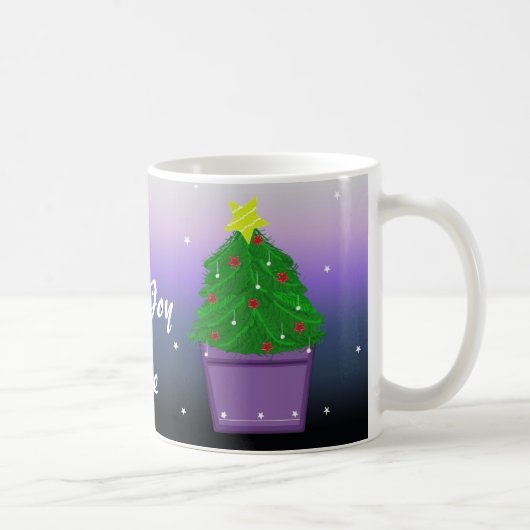 Weihnachtsbaum in einem Lila Planter Kaffeetasse (Rechts)