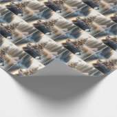 Weihnachtsbaum in einem rustikalen Rowboat Geschenkpapier (Ecke)