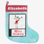 Weihnachtsbaum in einem üppigen Pullover Großer Weihnachtsstrumpf (Vorderseite)