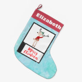 Weihnachtsbaum in einem üppigen Pullover Großer Weihnachtsstrumpf (Vorderansicht (hängend))