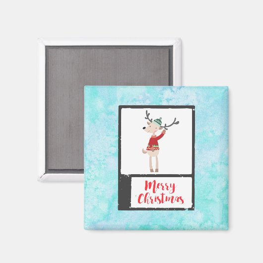 Weihnachtsbaum in einem üppigen Pullover Magnet (Vorderseite/Rückseite)