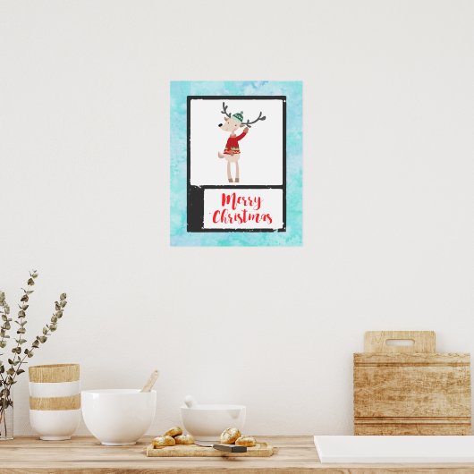 Weihnachtsbaum in einem üppigen Pullover Poster (Küche)