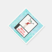 Weihnachtsbaum in einem üppigen Pullover Serviette (Ecke)