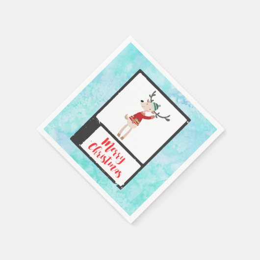 Weihnachtsbaum in einem üppigen Pullover Serviette (Ecke)