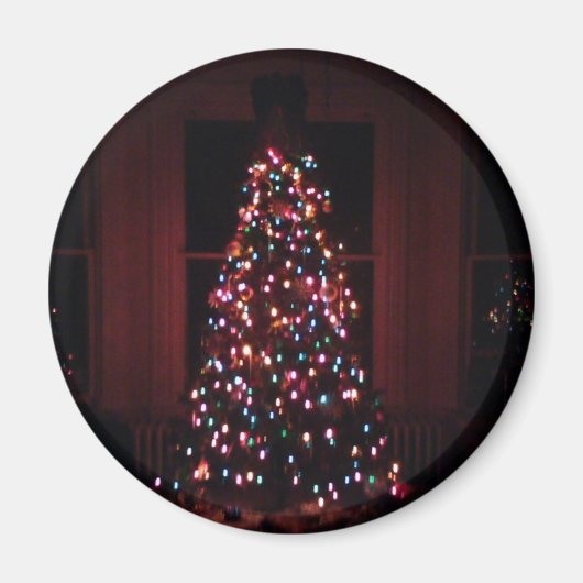 Weihnachtsbaum in Fensterbild Magnet (Vorne)