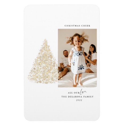 Weihnachtsbaum in Gold 2 Bilder - Magnet 2022 (Vertikal)