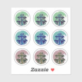 Weihnachtsbaum in Grün dekoriert Aufkleber (Blatt)