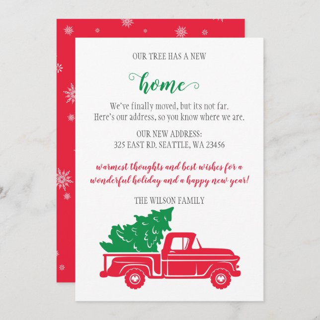 Weihnachtsbaum in Lkw Wir haben Urlaubskarten vers (Vorne/Hinten)