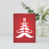 Weihnachtsbaum in Mustache Feiertagspostkarte (Stehend Vorderseite)