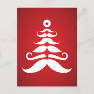 Weihnachtsbaum in Mustache Feiertagspostkarte