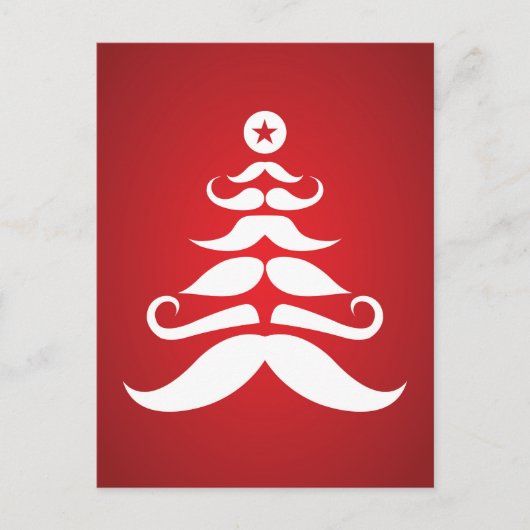 Weihnachtsbaum in Mustache Feiertagspostkarte (Vorderseite)