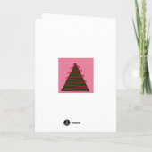 Weihnachtsbaum in Pink und Grün Karte (Rückseite)