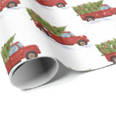 Weihnachtsbaum in Red Truck Geschenkpapier (Rolleneckpunkt)