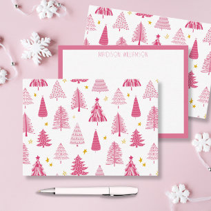 Weihnachtsbaum in Rosa Mitteilungskarte