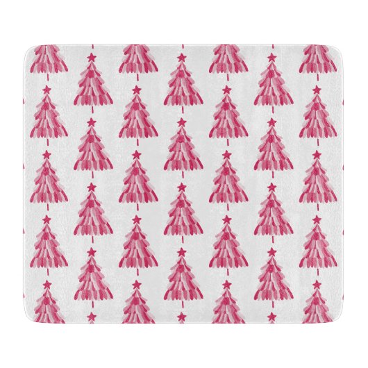 Weihnachtsbaum in Rosa Schneidebrett (Vorderseite)
