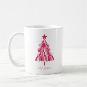 Weihnachtsbaum in Rosa zum Weihnachtsfest Kaffeetasse