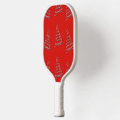Weihnachtsbaum in Rot Pickleball Schläger (Links)