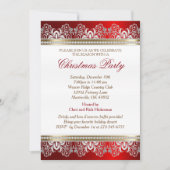 Weihnachtsbaum in Rot, Silber und Gold Einladung (Vorderseite)