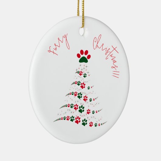 Weihnachtsbaum in Rot und Grün | Weihnachten Keramik Ornament (Rechts)