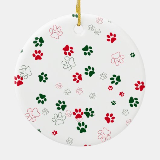 Weihnachtsbaum in Rot und Grün | Weihnachten Keramik Ornament (Hinten)