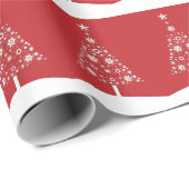 Weihnachtsbaum in Rot und Weiß Geschenkpapier (Rolleneckpunkt)