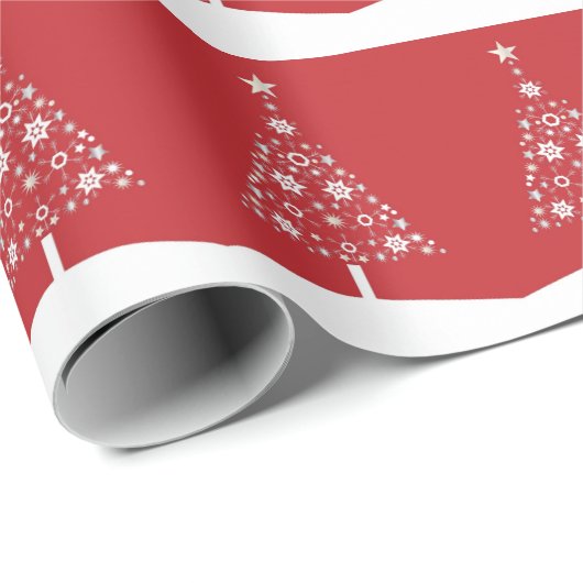 Weihnachtsbaum in Rot und Weiß Geschenkpapier (Rolleneckpunkt)
