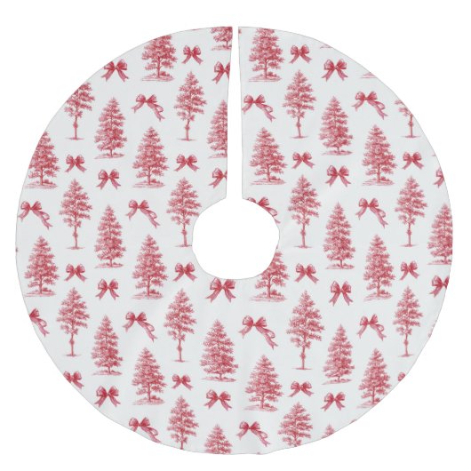 Weihnachtsbaum in Rot und Weiß Polyester Weihnachtsbaumdecke (Vorderseite)