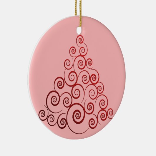 Weihnachtsbaum in Roter Curleque Keramik Ornament (Rechts)