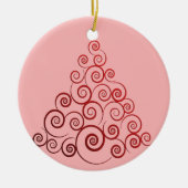 Weihnachtsbaum in Roter Curleque Keramik Ornament (Vorne)