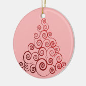 Weihnachtsbaum in Roter Curleque Keramik Ornament (Links)