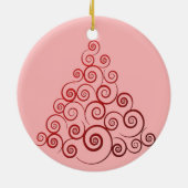 Weihnachtsbaum in Roter Curleque Keramik Ornament (Hinten)